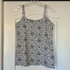 LOFT Outlet Blue White Camisole Tank Top Size L NWT